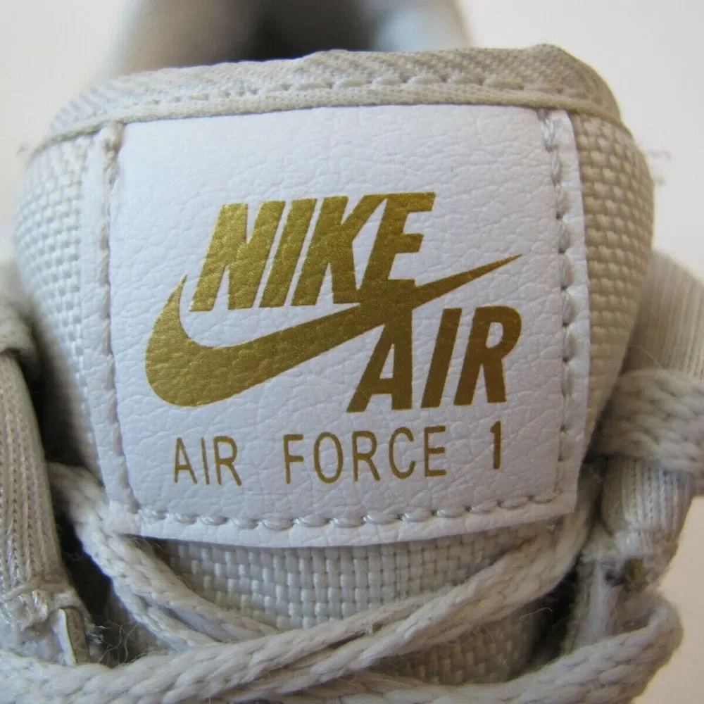 Nike Air‎ Force 1 AO2132-102 Women's White Gold Low Top Sneakers